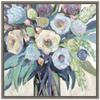 Amanti Art Framed Canvas Wall Art 16x16 Nighttime Neutral (Flowers in Vase) by Jeanette Vertentes, Framed Wall Art Canvas, Abstract Artwork, Rustic Farmhouse Decor, Small Painting for Living Room view 1