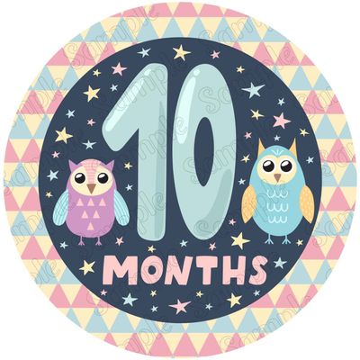 CAKECERY Baby 10 Months Edible Cake Topper Image Birthday Sheet Party Decoration Round