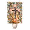 J Devlin Stained Glass Cross Night Light, Plug-in Decorative Glass Lamp, Soft Glow Wall Light, Religious Home Dcor view 1