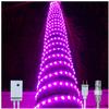 Russell Decor LED Rope Lights Christmas Decoration Lights plug with 4-Level Dimmable Controller and clips included 100 FT (Pink) view 1