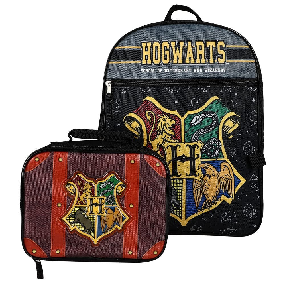 Bioworld Harry Potter Hogwarts Kids 2-Pc 16-Inch Backpack With Trunk-Inspired Lunch Kit