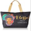 African American Expressions - Canvas Totebag, Africa Blessed Not Stressed, 20 x 15 Inch, CHB-14 view 1
