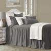 HiEnd Accents Luna Washed Linen 3 Piece Ruffle Skirt Bedspread Set with Pillow Shams, Slate Queen Size, Romantic Shabby Chic Farmhouse Style Bedding Cover Set, 1 Bed Spread and 2 Pillow Cases view 1