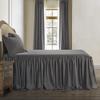 HiEnd Accents Luna Washed Linen 3 Piece Ruffle Skirt Bedspread Set with Pillow Shams, Slate Queen Size, Romantic Shabby Chic Farmhouse Style Bedding Cover Set, 1 Bed Spread and 2 Pillow Cases view 2