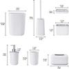 GAXQFEI Modern Bathroom Accessories Set for Home and Hotel 8-Piece Bathroom Set Including Toilet Brush Toothbrush Holder Cups Soap Dish Trash Can Lotion Dispenser and Tissue Box/White view 2