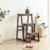 LHYZF Solid Wood 3 Steps Folding Step Stool, Household Portable Climb Steps for Kitchen/Office/Library Multifunctional Indoor Flower Stand Step view 1