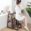 LHYZF Solid Wood 3 Steps Folding Step Stool, Household Portable Climb Steps for Kitchen/Office/Library Multifunctional Indoor Flower Stand Step view 3