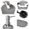 GAXQFEI Bathroom Accessories Sets 6 Piece Bathroom Set Plastic Lotion Dispenser Toothbrush Holder Bathroom Tumblers Soap Dish Trash Can Toilet Brush Set/Gray view 3