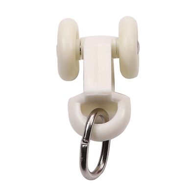 Bettomshin Curtain Track Rollers Plastic Twin Wheeled Carriers Drapery Rail Sliding Glider for Windows Shower Curtain Tracks 0.53" Dia, 50 Pcs