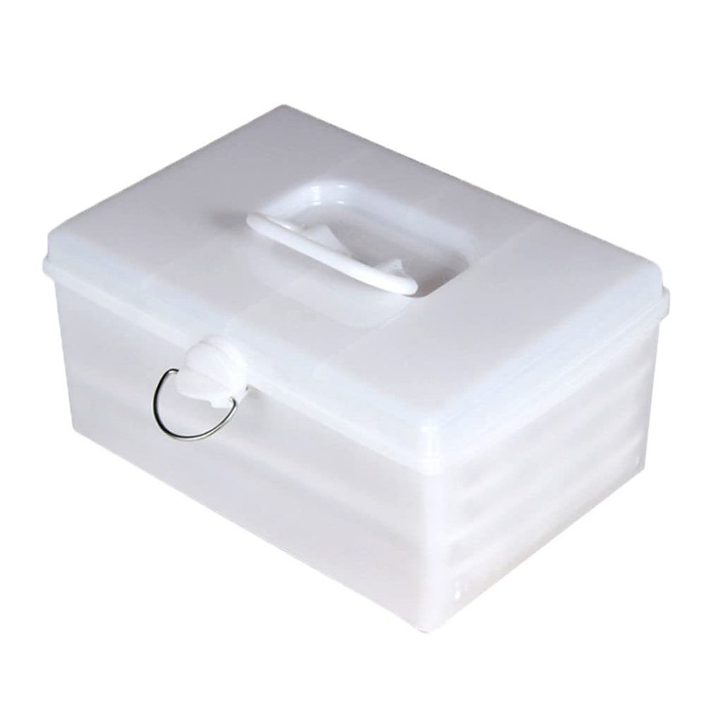 Cabilock 1pc Large Capacity Practical Plastic Mahjong Storage Box Handle and Lock Multi-function Organizer for Mahjong Tiles and More Lightweight and Home Use