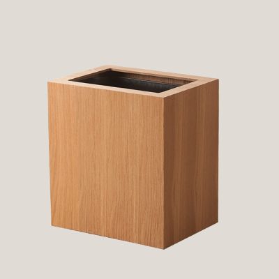DRSFF Wooden Trash Can for Living Room Bedroom Bathroom | Household Kitchen Without Cover Rubbish Garbage Bin Simple-Style Storage Bucket Creative Waste Paper Basket 12L (Color : A)