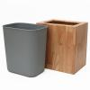 DRSFF 6L Solid Wood Nordic Garbage Bin Square Trash Can Kitchen Uncovered Rubbish Container Living Room Bedroom Waste Paper Basket Recycling Bins Creative Storage Bucket view 1