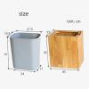 DRSFF 6L Solid Wood Nordic Garbage Bin Square Trash Can Kitchen Uncovered Rubbish Container Living Room Bedroom Waste Paper Basket Recycling Bins Creative Storage Bucket view 2