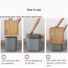 DRSFF 6L Solid Wood Nordic Garbage Bin Square Trash Can Kitchen Uncovered Rubbish Container Living Room Bedroom Waste Paper Basket Recycling Bins Creative Storage Bucket view 4
