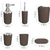 GAXQFEI Bathroom Accessories Sets 6 Piece Bathroom Set Plastic Lotion Dispenser Toothbrush Holder Bathroom Tumblers Soap Dish Trash Can Toilet Brush Set/Bronze view 2