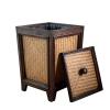 DRSFF Trash Can Living Room Bedroom Garbage Container Bin Bathrooms Kitchens Vintage Wastebasket Home Offices Waste Paper Basket Storage Bucket - Wooden Rattan with Lid 10L view 1