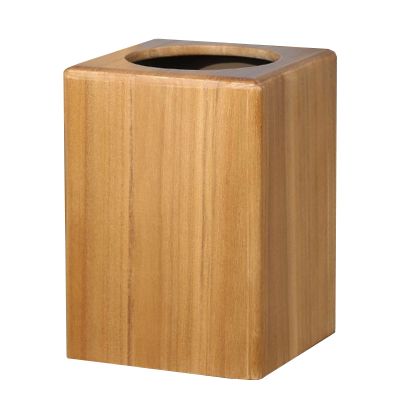 DRSFF Square Teak Trash Can Square Home Wooden Garbage Bin Kitchen Rubbish Container Living Room Storage Bucket Office Waste Paper Basketwith Plastic Inner Cylinder