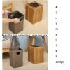 DRSFF Square Teak Trash Can Square Home Wooden Garbage Bin Kitchen Rubbish Container Living Room Storage Bucket Office Waste Paper Basketwith Plastic Inner Cylinder view 3