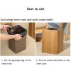 DRSFF Square Teak Trash Can Square Home Wooden Garbage Bin Kitchen Rubbish Container Living Room Storage Bucket Office Waste Paper Basketwith Plastic Inner Cylinder view 4