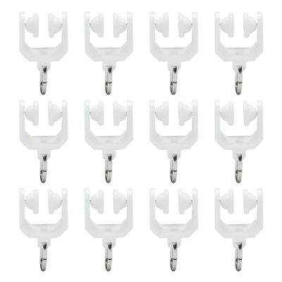 Bettomshin Curtain Track Rollers Plastic Twin Wheeled Carriers Drapery Rail Sliding Glider for Windows Shower Curtain Tracks 0.35" Dia, 80 Pcs