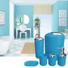 GAXQFEI Bathroom Accessories Sets 6 Piece Bathroom Set Plastic Lotion Dispenser Toothbrush Holder Bathroom Tumblers Soap Dish Trash Can Toilet Brush Set/Blue view 4