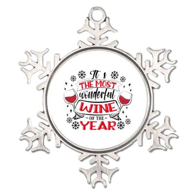 3" Metal Snowflake Ornament It S Most Wonderful Wine Christmas Tree Pendant Hanging Seasonal Holiday Decoration for Home Farmhouse Room Door Christmas Decor Hanging Souvenir New Year Gift