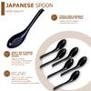 DOERDO 6PCS Soup Spoons Japanese Style Spoons Chinese Asian Soup Spoons With Long Handle for Kitchen Mixing, Baking, Cooking, Black view 3