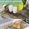 Dish drainer Over The Sink Dish Drainer, 2-Tier Dish Rack Above Sink, Multipurpose Large Dish Drying Rack Drainer with Pot Lid Holder, Kitchen Countertop Shelf Organizer with Cutlery Cutting Board Hol view 3