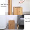DRSFF Square Trash Can Kitchen Uncovered Rubbish Container 6L Solid Wood Waste Paper Basket Recycling Bins Living Room Bedroom Nordic Garbage Bin Storage Bucket view 3
