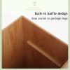 DRSFF Wooden Clamshell Trash Bin for Living Room Bedroom Creative Square Kitchen Large Rubbish Garbage Can Home Office Waste Paper Basket Storage Bucket Walnut Wood (Color : A) view 4