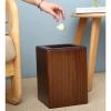 DRSFF Retro Wooden Garbage Bin Kitchen Trash Can Home Square Storage Bucket Living Room Bedroom Waste Paper Basket Bathroom Rubbish Container with Plastic Inner Cylinder view 1