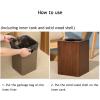 DRSFF Retro Wooden Garbage Bin Kitchen Trash Can Home Square Storage Bucket Living Room Bedroom Waste Paper Basket Bathroom Rubbish Container with Plastic Inner Cylinder view 3
