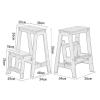 Wooden Step Stool Ladder Chair 2-Step, Folding Kitchen Step Large Steps Ladder Multifunction Safety Non-Slip Tread for Kitchen Bathroom Office, Yellow view 2
