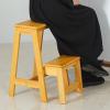 Wooden Step Stool Ladder Chair 2-Step, Folding Kitchen Step Large Steps Ladder Multifunction Safety Non-Slip Tread for Kitchen Bathroom Office, Yellow view 4
