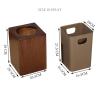 DRSFF Retro Square Trash Can Solid Wood Garbage Bin Home Living Room Kitchen Creative Bathroom Guest Room Durable Storage Bucket Waste Paper Basket Wooden 8L view 2