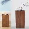 DRSFF Walnut Wood Clamshell Garbage Can Trash Bin for Living Room Bedroom Wooden Storage Bucket Home Commercial Kitchen Large Rubbish Bins Office Waste Paper Basket (Color : B) view 3