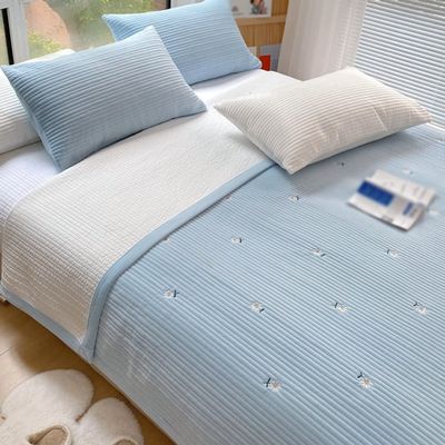 ZYCSKTL Coverlet Full Size Girl Bedroom Simple and Fresh Embroidery Pattern Bedspread, Winter Leisure Sofa Rest Blanket, Bed Linings (Color : F, Size : 230 * 245cm)