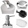 GAXQFEI Bathroom Accessories Sets 6 Piece Bathroom Set Plastic Lotion Dispenser Toothbrush Holder Bathroom Tumblers Soap Dish Trash Can Toilet Brush Set/White view 3