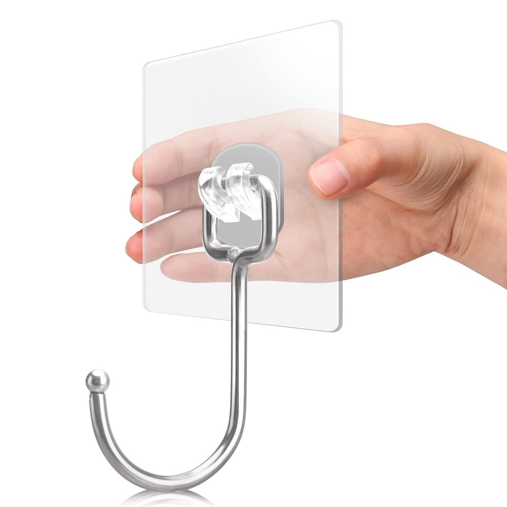 Antimbee 30-Pack All-Purpose Adhesive Hooks for Hanging, Wreath Door Hanger Heavy Duty Hooks 37 lb(Max), Sticky Wall Hook fit Home, Bathroom, Kitchen, Office and Outdoor