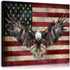 American Flag Canvas Wall Art American Bald Eagle Flags for Room Independence Day Patriotic Decorations Country Flags Art Office Wall Decor American Flag Decor for Home Ready to Hang (28''Hx40''W) view 1