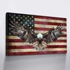 American Flag Canvas Wall Art American Bald Eagle Flags for Room Independence Day Patriotic Decorations Country Flags Art Office Wall Decor American Flag Decor for Home Ready to Hang (28''Hx40''W) view 2