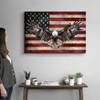 American Flag Canvas Wall Art American Bald Eagle Flags for Room Independence Day Patriotic Decorations Country Flags Art Office Wall Decor American Flag Decor for Home Ready to Hang (28''Hx40''W) view 3