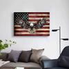 American Flag Canvas Wall Art American Bald Eagle Flags for Room Independence Day Patriotic Decorations Country Flags Art Office Wall Decor American Flag Decor for Home Ready to Hang (28''Hx40''W) view 4