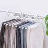 2Pcs Pants Hangers Space Saving, Telescopic Folding Multifunctional Multi-Layer Pants Rack, Wardrobe Storage Artifact Pants Hanger (White) view 2