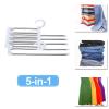 2Pcs Pants Hangers Space Saving, Telescopic Folding Multifunctional Multi-Layer Pants Rack, Wardrobe Storage Artifact Pants Hanger (White) view 4