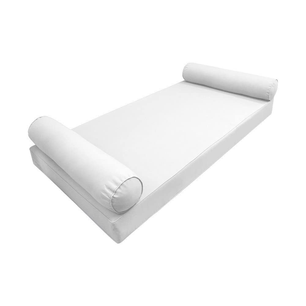 DBM IMPORTS *Cover ONLY*-Style 5 Outdoor Daybed Mattress Bolster Pillow Slipcovers Pipe Trim Twin-XL Size-AD106