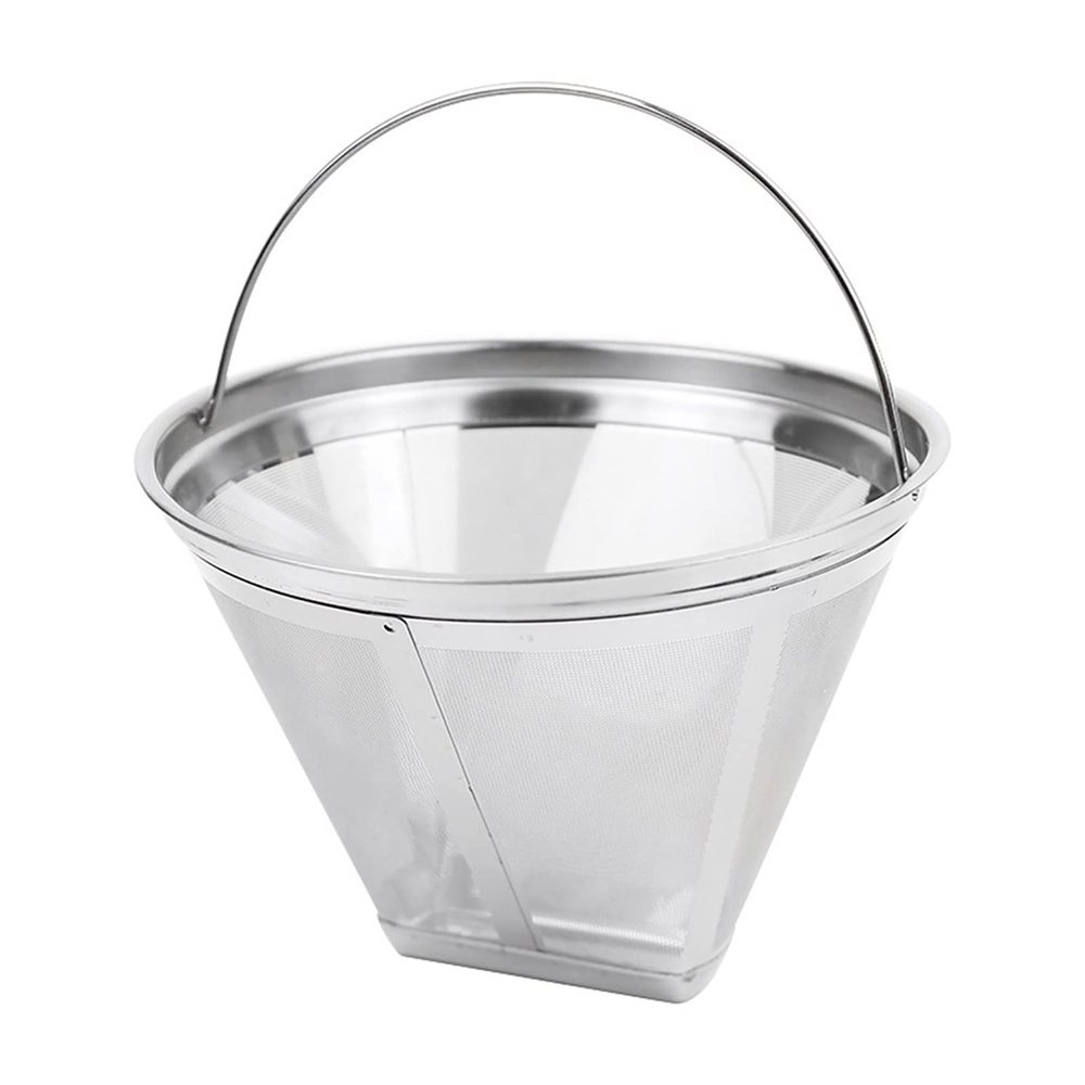 Stainless Steel Coffee Filter 4 Cone Coffee Filter Reusable Compatible with all 12-cup coffee machines, such as Hamilton, Beach Brewer, Siemens, Donlim Dl-Kf800 Coffee Maker Filter