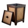 DRSFF Wooden Waste Paper Bin Bedroom Garbage Can Office Trash Recycling Bins | Under Desk Storage Paper Basket | Living Room Rubbish Bucket with Lid view 1