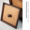 DRSFF Wooden Waste Paper Bin Bedroom Garbage Can Office Trash Recycling Bins | Under Desk Storage Paper Basket | Living Room Rubbish Bucket with Lid view 4