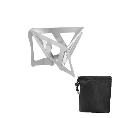 tooloflife Portable Stainless Steel Coffee Drip, Stainless Steel Folding Coffee Filter Rack Holder Coffee Dripper Stove for Office/Home/Travel/Camping/Daily Outdoor/Backpacking Picnic